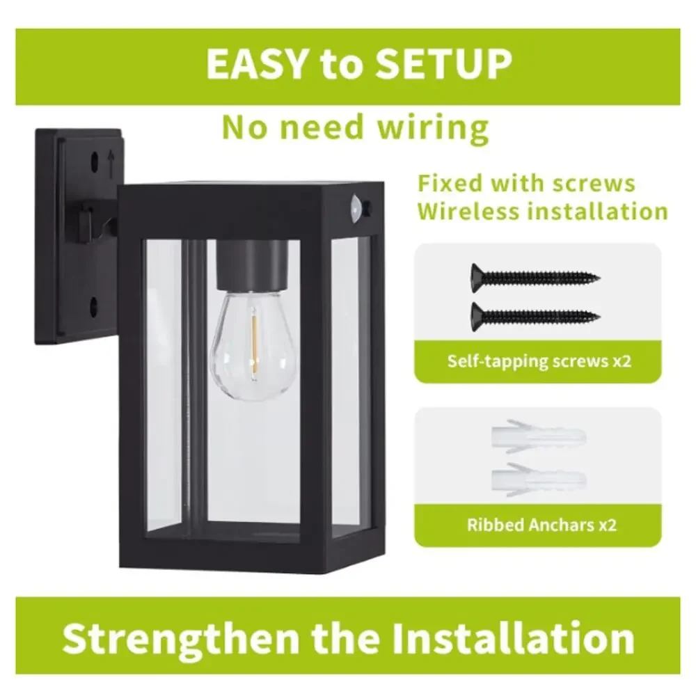 MDENLT Solar Outdoor Wall Lights Dusk to Dawn 2 Pack
